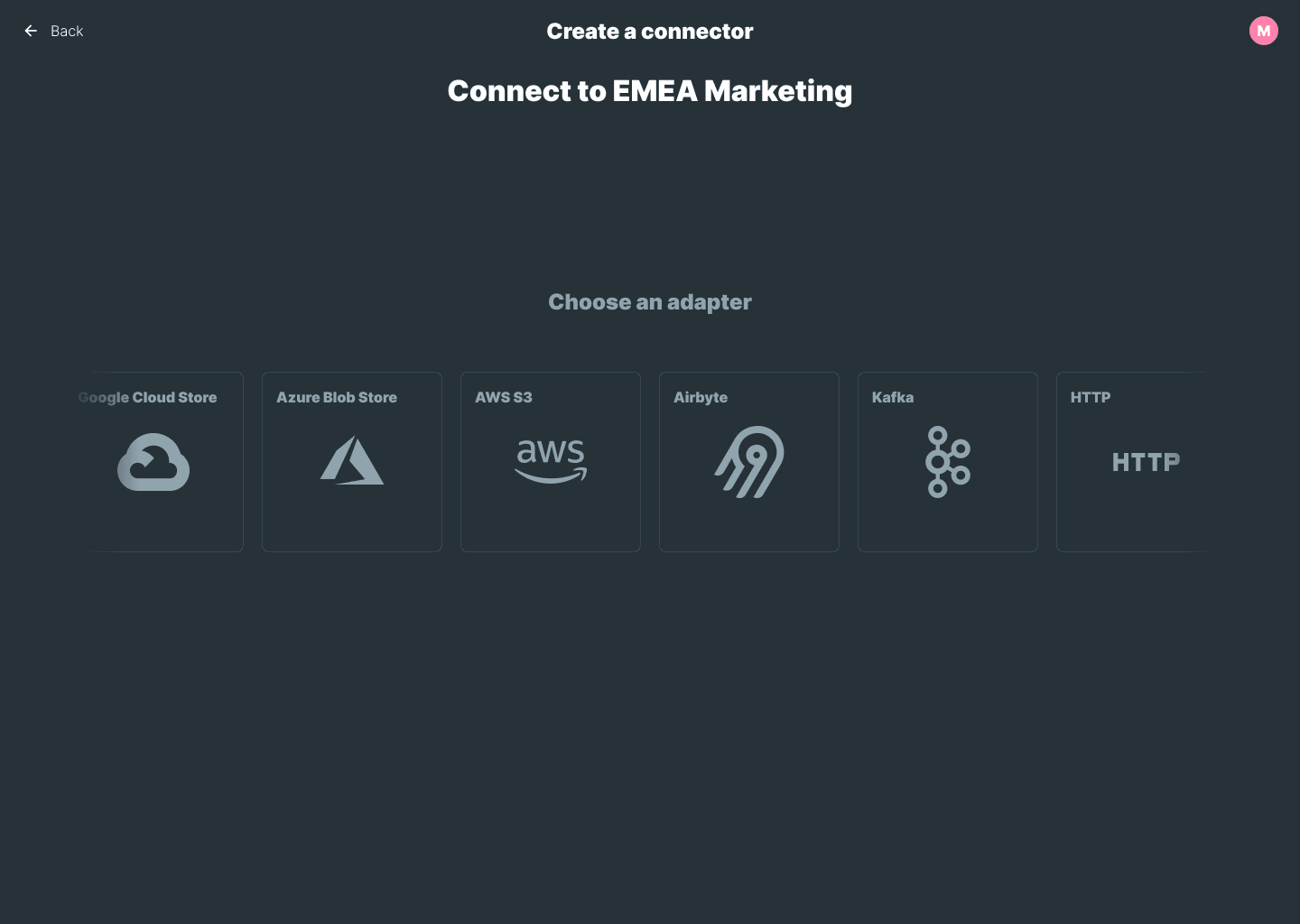 General System SaaS Platform connector setup screen